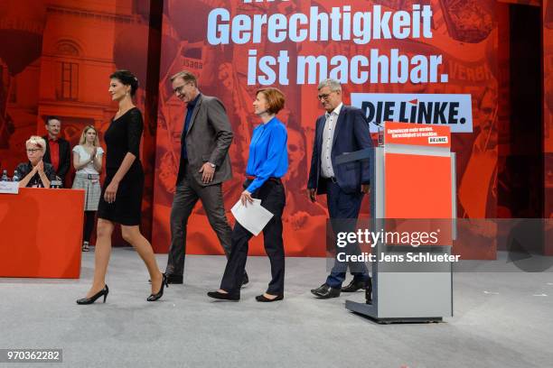 Sahra Wagenknecht, Bundestag faction co-leader of Die Linke, Dietmar Bartsch, Bundestag faction co-leader of Die Linke, Katja Kipping, co-leader of...