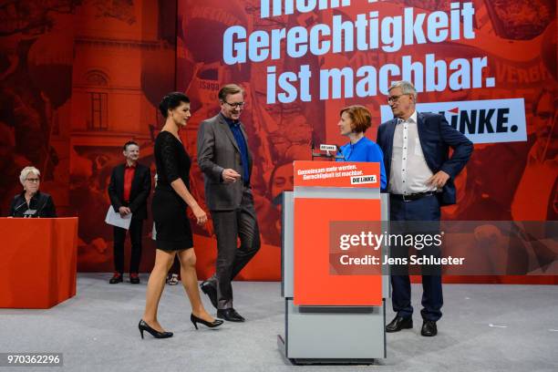 Sahra Wagenknecht, Bundestag faction co-leader of Die Linke, Dietmar Bartsch, Bundestag faction co-leader of Die Linke, Katja Kipping, co-leader of...