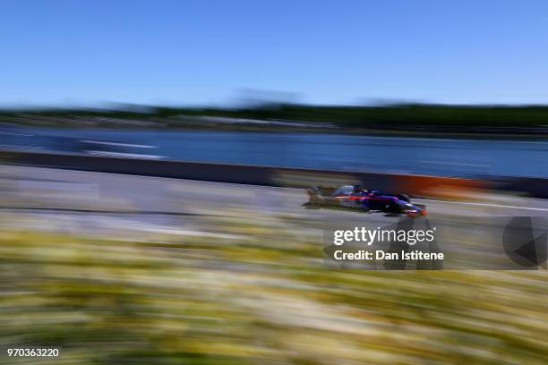 Brendon Hartley of New Zealand driving the Scuderia Toro Rosso STR13 Honda on track during final practice for the Canadian Formula One Grand Prix at...