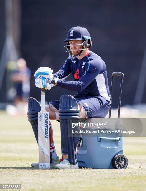 England's Jonny Bairstow during a nets session at The Grange, Edinburgh.