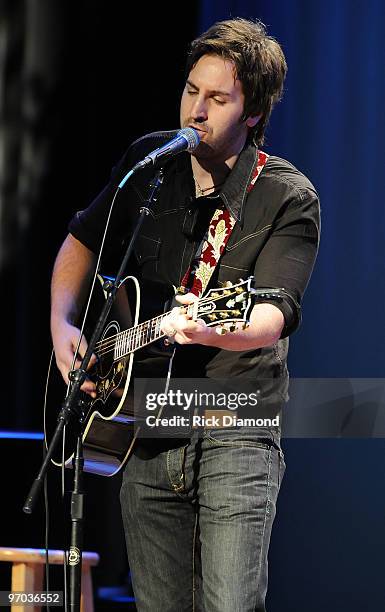 Singer/Songwriter Josh Kelley performs at the Universal Music Group Nashville luncheon as part of the 2010 Country Radio Seminar at the Historic...