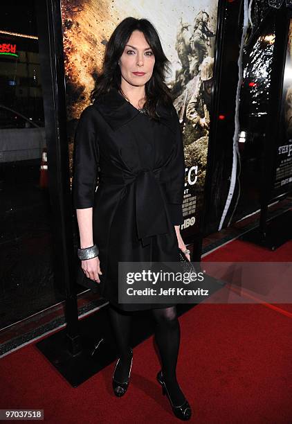 Actress Michelle Forbes arrives at HBO's premiere of "The Pacific" held at Grauman's Chinese Theatre on February 24, 2010 in Hollywood, California.