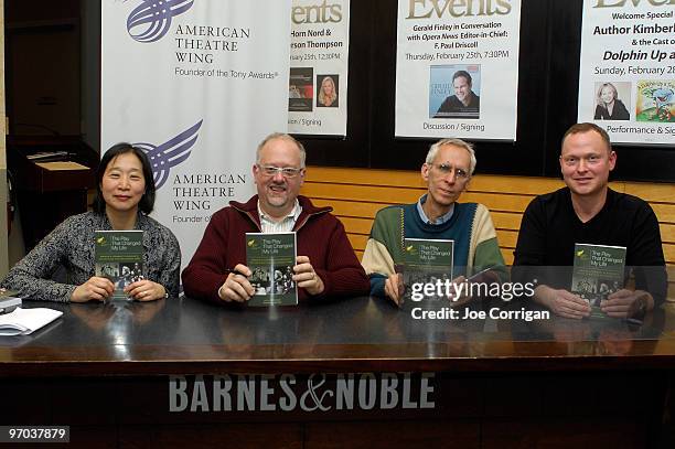 Playwrights Diana Son, Doug Wright, David Ives and editor Ben Hodges sign their new book "The Play That Changed My Life: America�s Foremost...