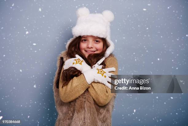 girl shivering with cold. debica, poland - anna bizon foto e immagini stock