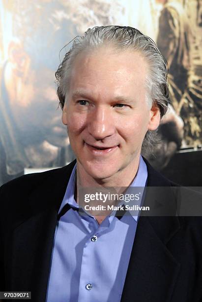 Comedian Bill Maher arrives at the Los Angeles premiere of "The Pacific" on February 24, 2010 in Los Angeles, California.