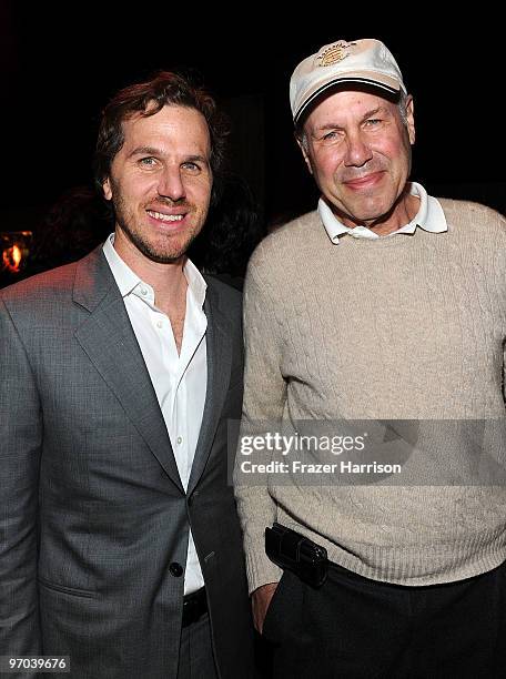 Director Breck Eisner and Founder of the Torante Company Michael Eisner attend the Overture screening of "The Crazies" after party held at KCET on...