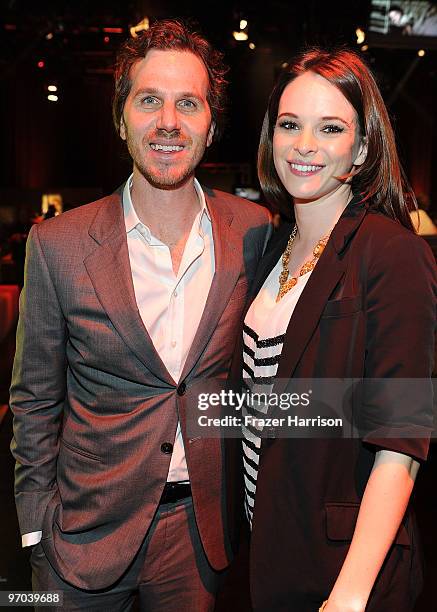 Director Breck Eisner and actress Danielle Panabaker attend the Overture screening of "The Crazies" after party held at KCET on February 24, 2010 in...