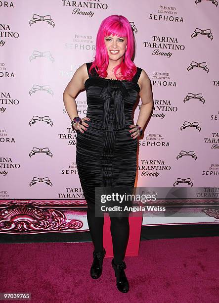 Tarina Tarantino attends the launch of her new cosmetics collection 'Tarina Tarantino Beauty' presented exclusively at Sephora on February 24, 2010...