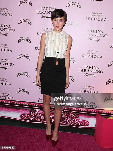 Actress Zelda Williams attends the launch of Tarina Tarantino's new cosmetics collection 'Tarina Tarantino Beauty' presented exclusively at Sephora...