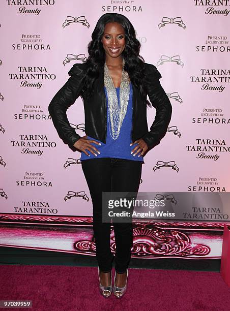 Actress Tasha Smith attends the launch of Tarina Tarantino's new cosmetics collection 'Tarina Tarantino Beauty' presented exclusively at Sephora on...
