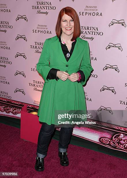 Actress Kate Flannery attends the launch of Tarina Tarantino's new cosmetics collection 'Tarina Tarantino Beauty' presented exclusively at Sephora on...