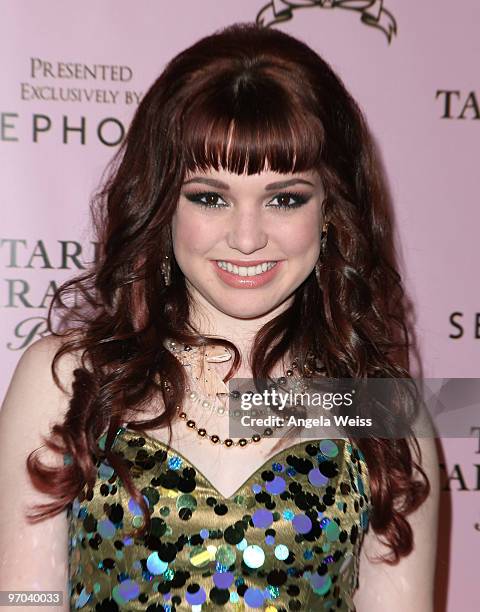 Actress Jennifer Stone attends the launch of Tarina Tarantino's new cosmetics collection 'Tarina Tarantino Beauty' presented exclusively at Sephora...