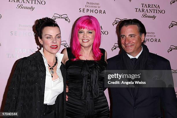 Debi Mazar, Tarina Tarantino and Andy Garcia attend the launch of Tarina Tarantino's new cosmetics collection 'Tarina Tarantino Beauty' presented...