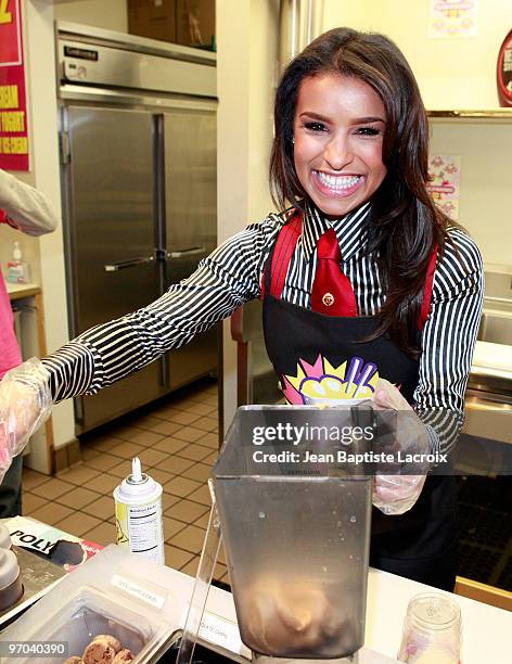 Melody Thornton visits Millions Of Milkshakes on February 24, 2010 in Los Angeles, California.