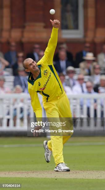 Ashton Agar of Australia during the One Day Tour match between Middlesex and Australia at Lord's Cricket Ground on June 9, 2018 in London, England.