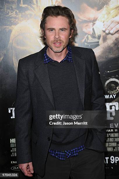 Actor Sam Trammell arrives at HBO's premiere of "The Pacific" held at Grauman's Chinese Theatre on February 24, 2010 in Hollywood, California.