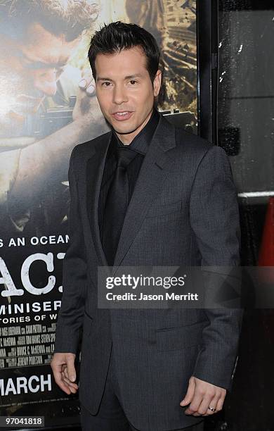 Actor Jon Seda arrives at HBO's premiere of "The Pacific" held at Grauman's Chinese Theatre on February 24, 2010 in Hollywood, California.