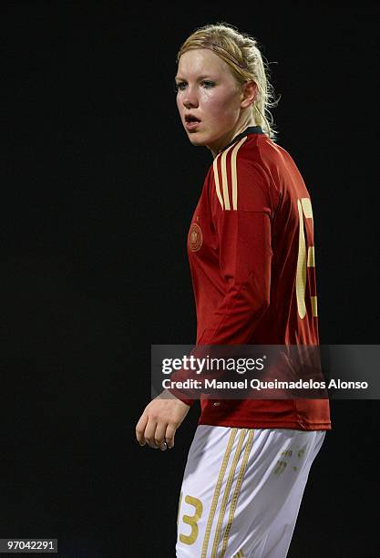 Marith Priessen of Germany looks on during the women's international friendly match between Germany and USA on February 24, 2010 in La Manga, Spain....