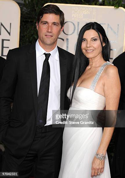 Actor Matthew Fox and wife Margherita Ronchi attends the 67th Annual Golden Globes Awards at The Beverly Hilton Hotel on January 17, 2010 in Beverly...