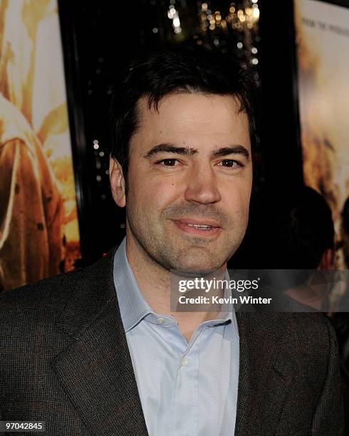 Actor Ron Livingston arrives at the premiere of HBO's "The Pacific" at the Chinese Theater on February 24, 2010 in Los Angeles, California.