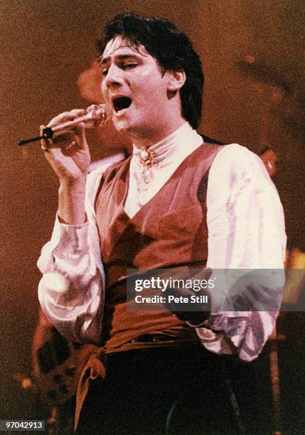 Tony Hadley of Spandau Ballet performs on stage on the 'Parade' tour at Wembley Arena on December 8th, 1984 in London, England.