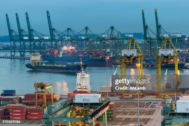 container terminal - ship funnel stock pictures, royalty-free photos & images