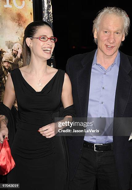 Comedian Bill Maher and Cara Santa Maria and guest attend the premiere of HBO's new miniseries "The Pacific" at Grauman's Chinese Theatre on February...