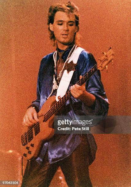 Martin Kemp of Spandau Ballet performs on stage on the 'Parade' tour at Wembley Arena on December 8th, 1984 in London, England.