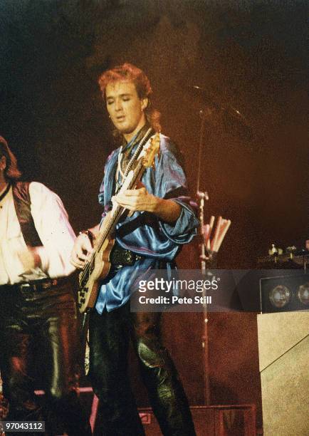 Martin Kemp of Spandau Ballet performs on stage on the 'Parade' tour at Wembley Arena on December 8th, 1984 in London, England.