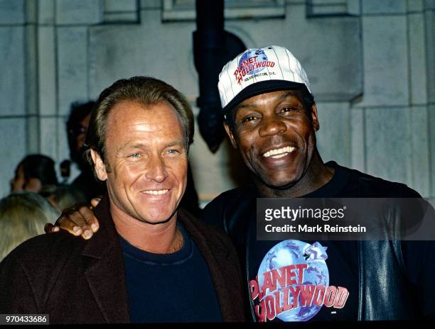 Corbin Bernsen and Danny Glover arrive at the grand opening of the Planet Hollywood night club Washington, DC, October 3, 1993.