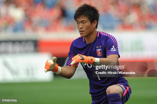 Shusaku Nishikawa of Urawa Red Diamonds looks on during the J.League Levain Cup Play-Off second leg between Urawa Red Diamonds and Ventforet Kofu at...