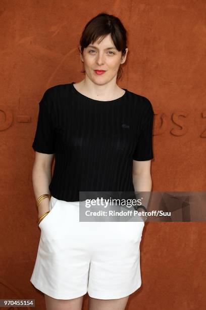 Actress Valerie Donzelli attends the 2018 French Open - Day Fourteen at Roland Garros on June 9, 2018 in Paris, France.