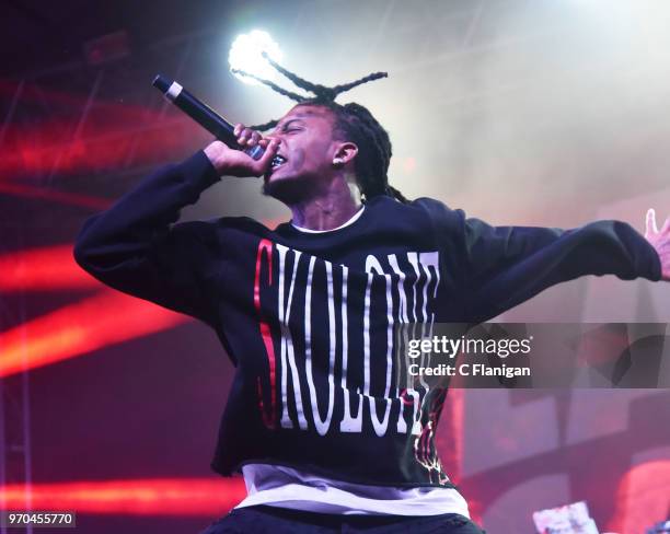 Playboi Carti performs during the 2018 Bonnaroo Music & Arts Festival on June 8, 2018 in Manchester, Tennessee.