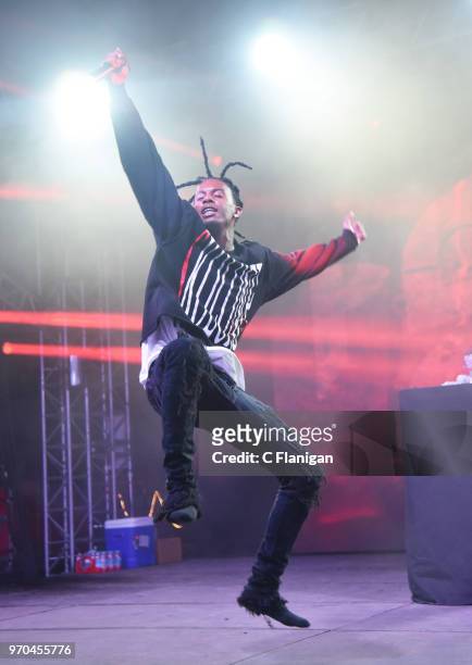 Playboi Carti performs during the 2018 Bonnaroo Music & Arts Festival on June 8, 2018 in Manchester, Tennessee.