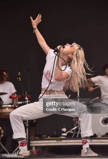 Hayley Williams of Paramore performs during the 2018 Bonnaroo Music & Arts Festival on June 8, 2018 in Manchester, Tennessee.