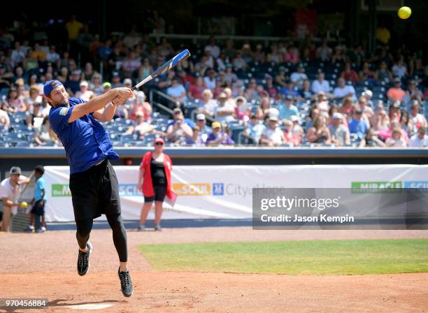 Jay Cutler participates in 28th Annual City of Hope Celebrity Softball Game on June 9, 2018 in Nashville, Tennessee.