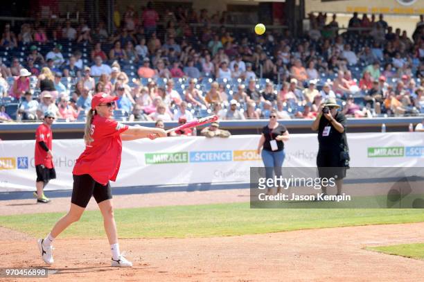 Brandi Cyrus participates in 28th Annual City of Hope Celebrity Softball Game on June 9, 2018 in Nashville, Tennessee.