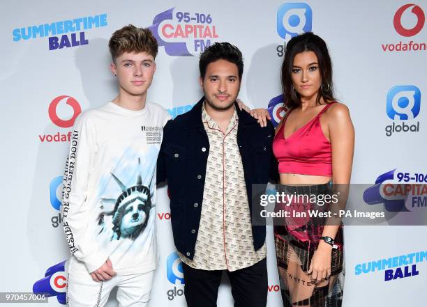 Jonas Blue and Dakota on the red carpet of the media run at Capital's Summertime Ball with Vodafone at Wembley Stadium, London.