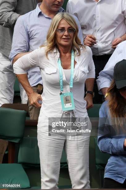 Nadia Comaneci celebrates the victory of Simona Halep of Romania following the French Open final on Day 14 of the 2018 French Open at Roland Garros...