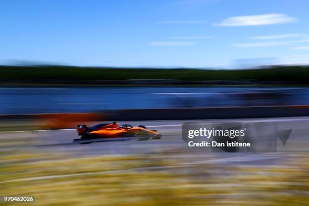 Fernando Alonso of Spain driving the McLaren F1 Team MCL33 Renault on track during final practice for the Canadian Formula One Grand Prix at Circuit...