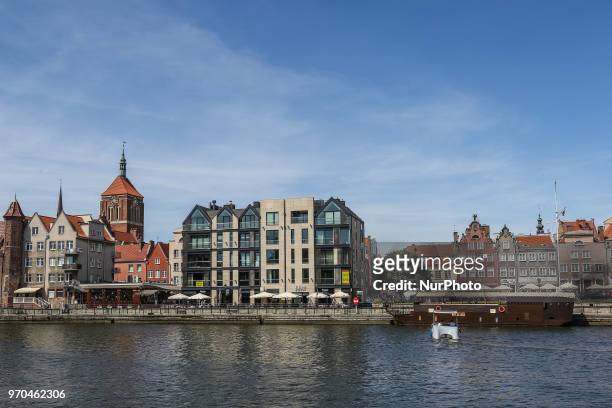 Hilton hotel at the Motlawa river bank is seen in Gdansk, Poland on 9 June 2018