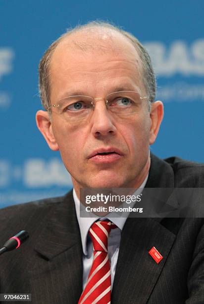 Kurt Bock, chief financial officer of BASF, speaks at a news conference in Ludwigshafen, Germany, on Thursday, Feb. 25, 2010. BASF SE, the world's...