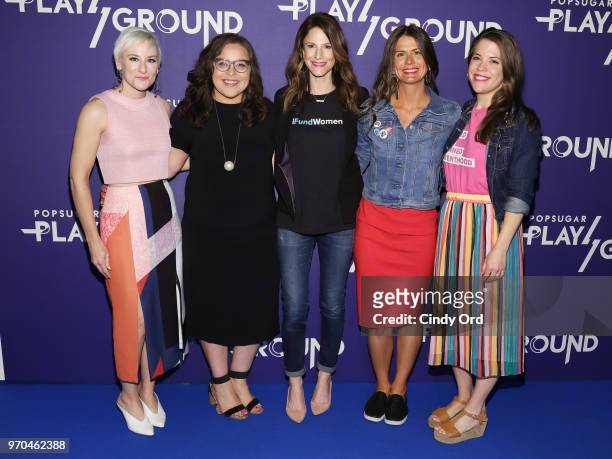 Lindsay Miller, Jessica Morales Rocketto, Karen Cahn, Kate Cartagena, and Carolyn DeWitt attend day 1 of POPSUGAR Play/Ground on June 9, 2018 in New...