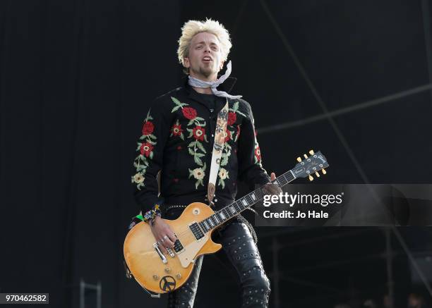 Ben Wells of Black Stone Cherry performs at Donington Park on June 9, 2018 in Donington, England.