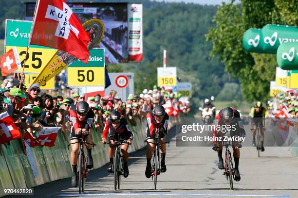 Arrival / Richie Porte of Australia / Simon Gerrans of Australia / Stefan Kung of Switzerlan / Alessandro De Marchi of Italy / Michael Schar of...