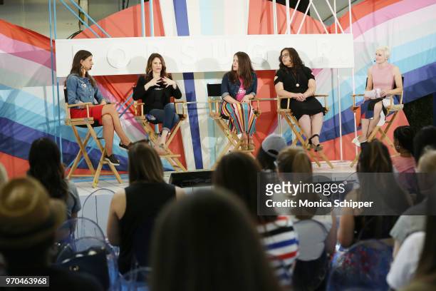 Carolyn DeWitt, Karen Cahn, Kate Cartagena, Jessica Morales Rocketto, and Lindsay Miller participate in "The Female Frontier: Creating Change" panel...