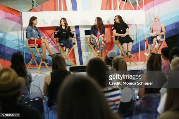 Carolyn DeWitt, Karen Cahn, Kate Cartagena, Jessica Morales Rocketto, and Lindsay Miller participate in "The Female Frontier: Creating Change" panel...