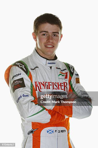 Paul Di Resta of Great Britain and Force India is seen during Formula One winter testing at the Circuit De Catalunya on February 25, 2010 in...