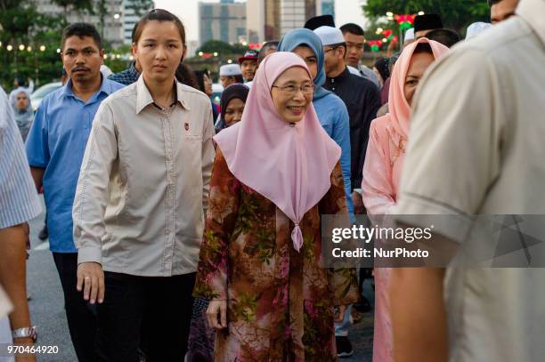 Deputy Prime Minister of Malaysia, Wan Azizah Wan Ismail arrives at the Dataran Merdeka before breaking fast during the holy Islamic month of Ramadan...