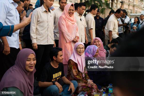 Deputy Prime Minister of Malaysia, Wan Azizah Wan Ismail arrives at the Dataran Merdeka before breaking fast during the holy Islamic month of Ramadan...